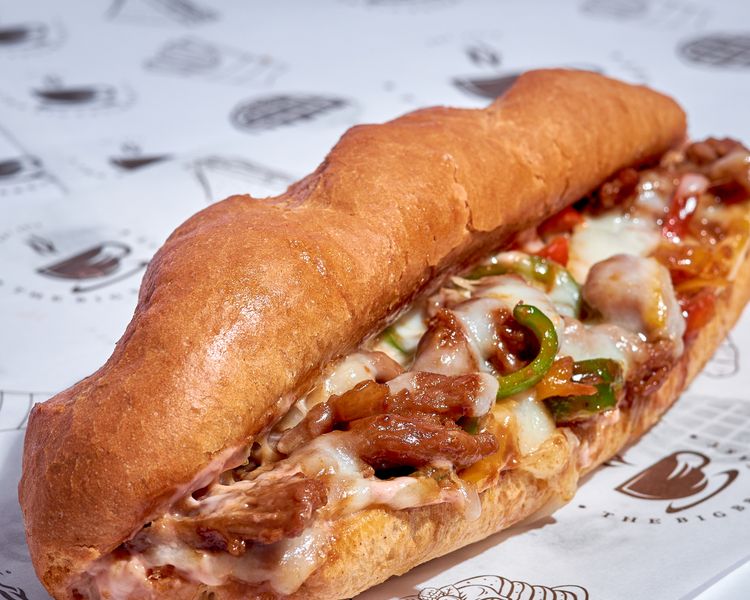 Classic primo hoagie stacked high with fresh ingredients