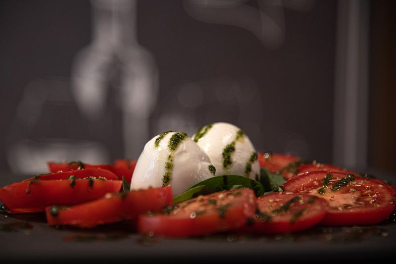 Caprese mozzarella hoagie with tomato, basil and balsamic glaze